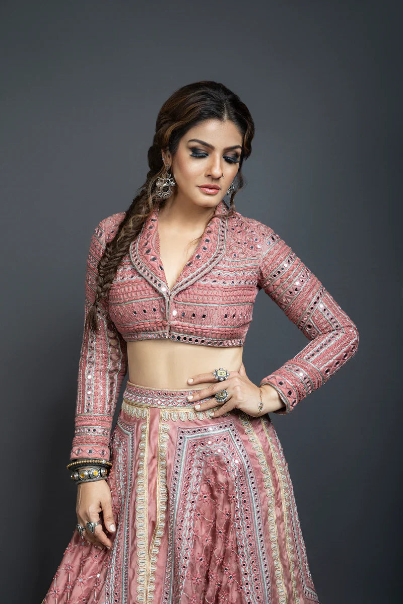 Raveena Tandon's Stunning Look in A Rose Pink Lehenga Set By Monika Nidhii Get The Bollywood Glam