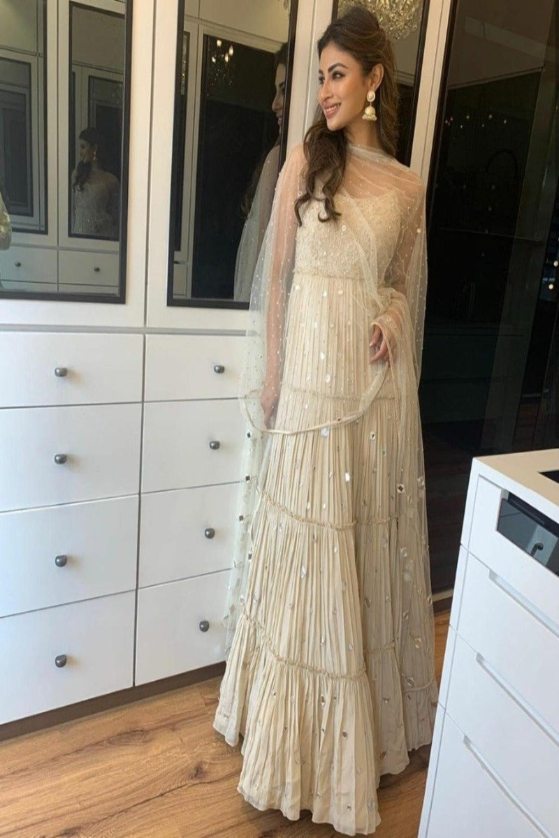 Mouni roy looks so resplendent in ivory anarkali