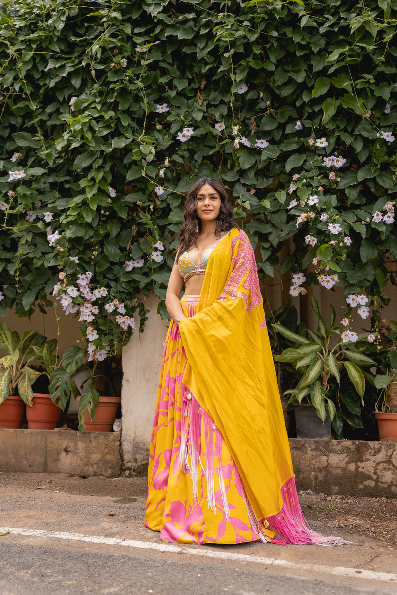 Mrunal Thakur in our "Pop Pastel & Me" lehenga.