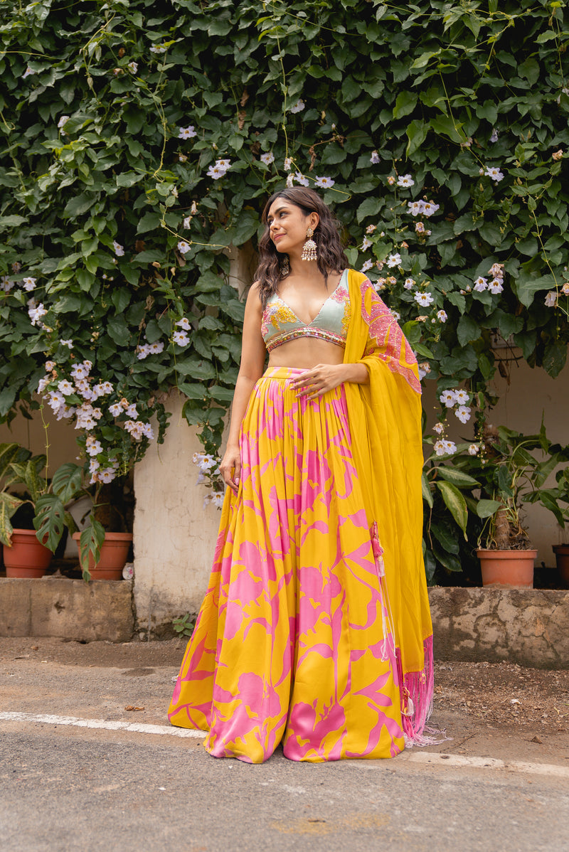 Mrunal Thakur in our "Pop Pastel & Me" lehenga.