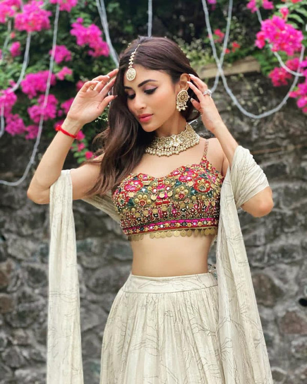 Mouni Roy in Ecru Sitara Lehnga