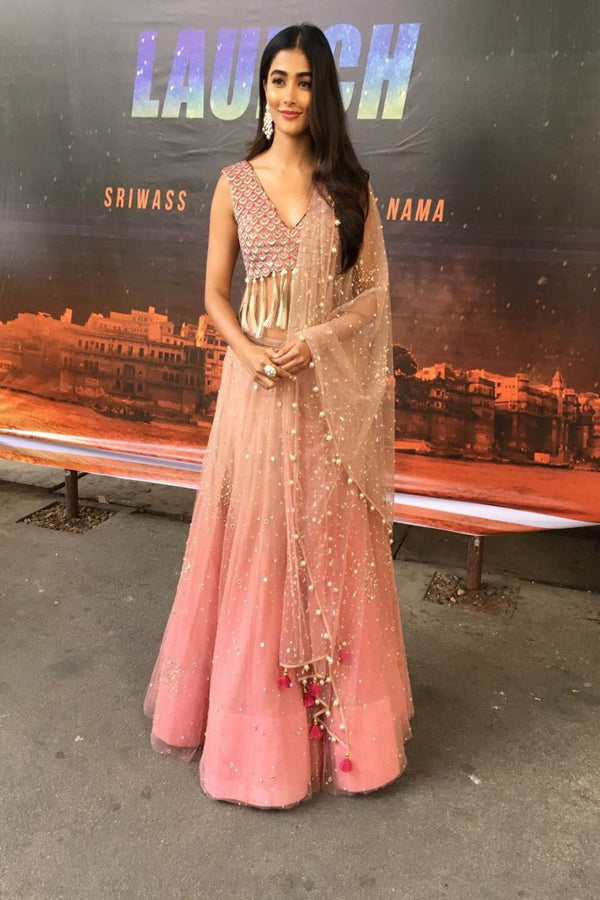 The gorgeous Pooja Hegde dazzles in an ombre Monika Nidhii ensemble